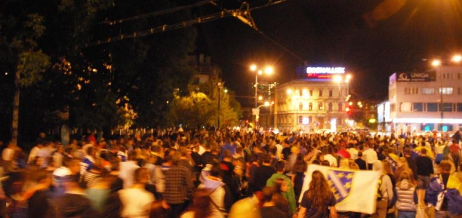 FOTO: Slavlje u Sarajevu nakon pobjede protiv Slovačke