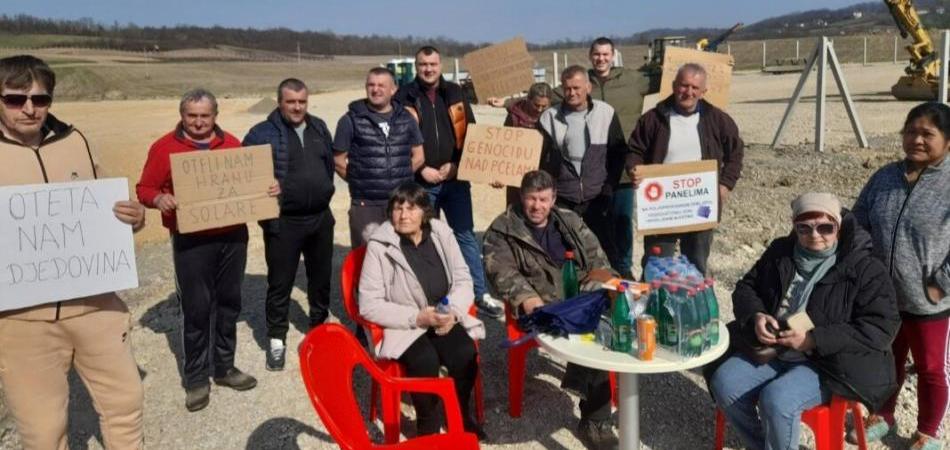 Mještani jutros nastavili blokadu gradilišta solarne elektrane u Podnovlju