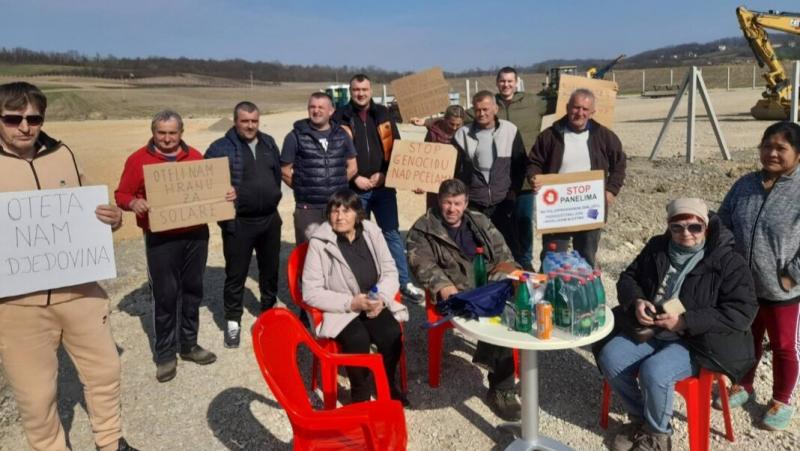 Mještani jutros nastavili blokadu gradilišta solarne elektrane u Podnovlju