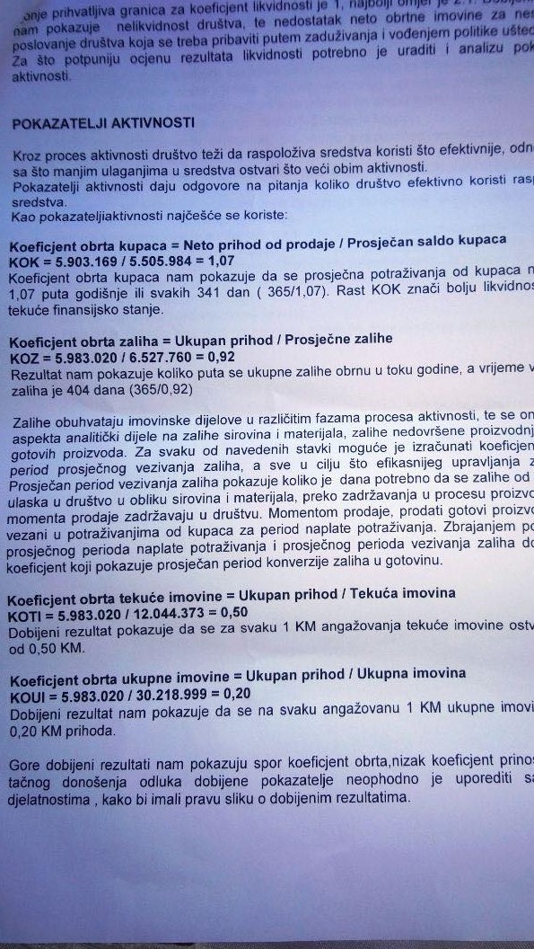 finansijski izvještaj Binas 45