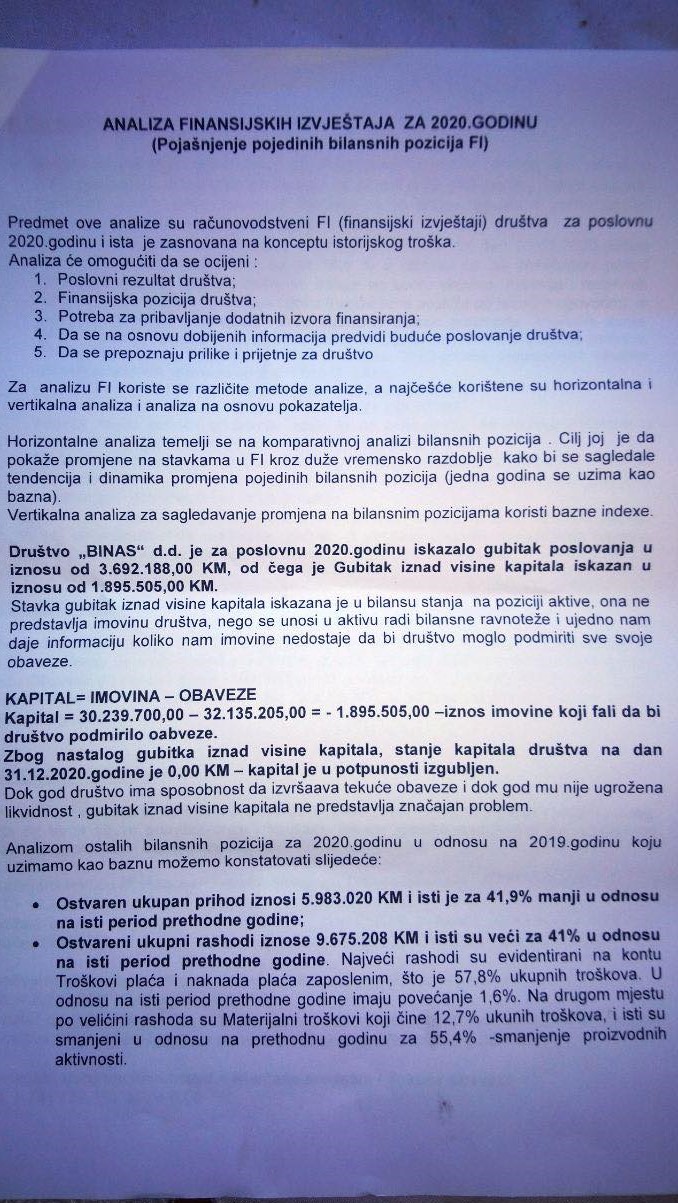 finansijski izvještaj Binas1